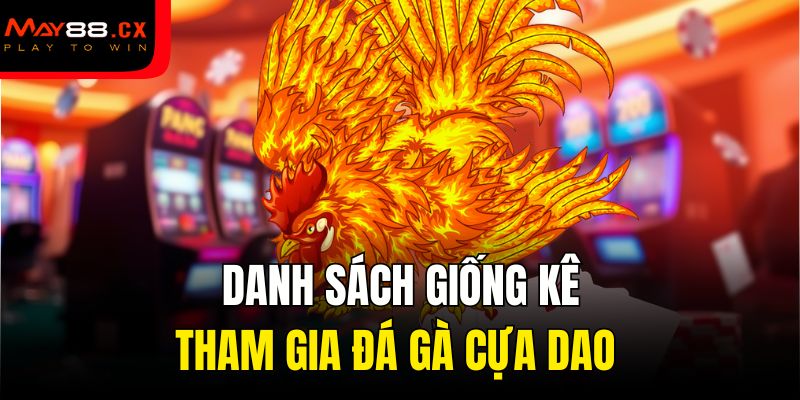 Danh sách giống kê tham gia đá gà cựa dao